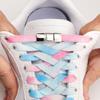 Elastische Schnürsenkel mit Metall-Druckverschluss Flache Schnürsenkel Ohne Binden Einfach zu Bedienen und Langlebig Sneaker-Zubehör Faulenzer-Schnürsenkel