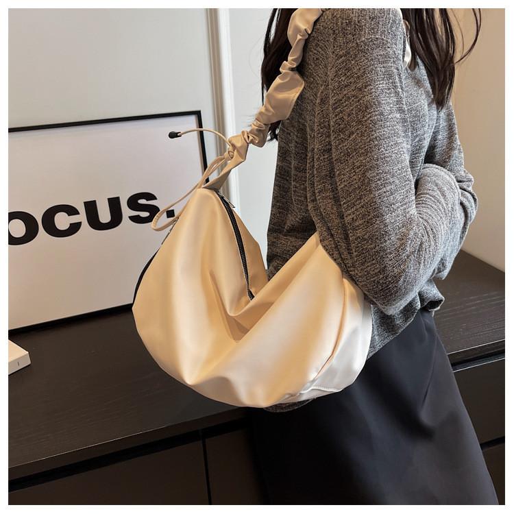 

Stylish Casual Tote Bag For Women Large Capacity Summer 2023 Fashionable Shoulder Bag In Black Pink Coffee And Cream бежевий