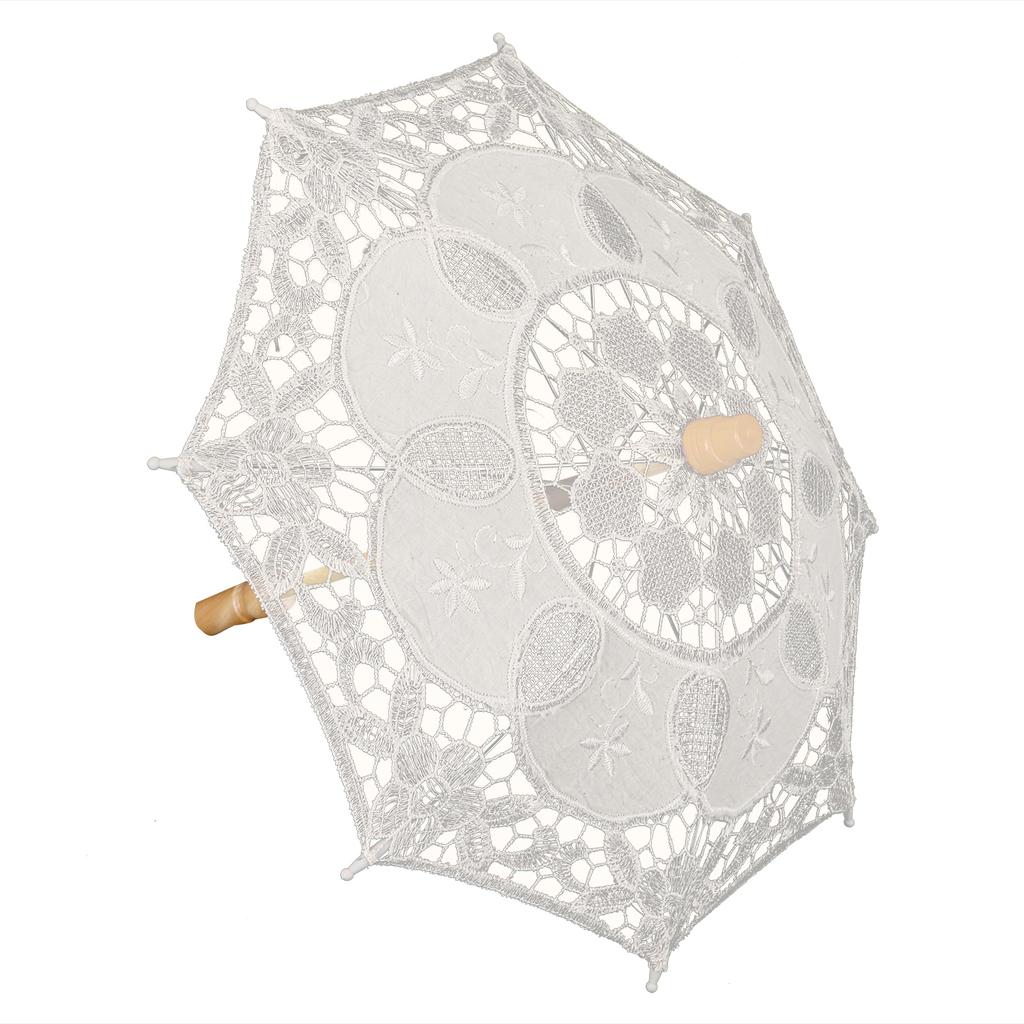 Lace Umbrella Wedding Bridal Parasol Umbrella for Photography Props Wedding SuppliesS Beige