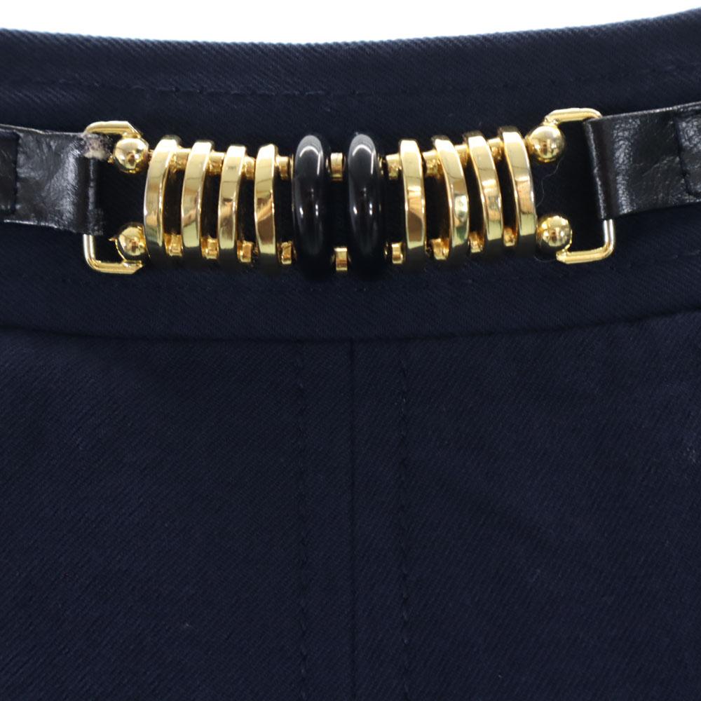 CELINE Midi length flare skirt 38 Navy PARIS Women Used