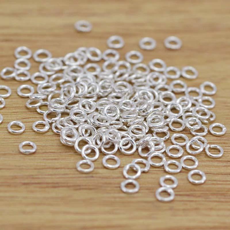 10pcs Close Ring Real Pure Solid 925 Sterling Silver Sealed Closed Jump Rings Split Ring Key Chain Jewelry Making Findings