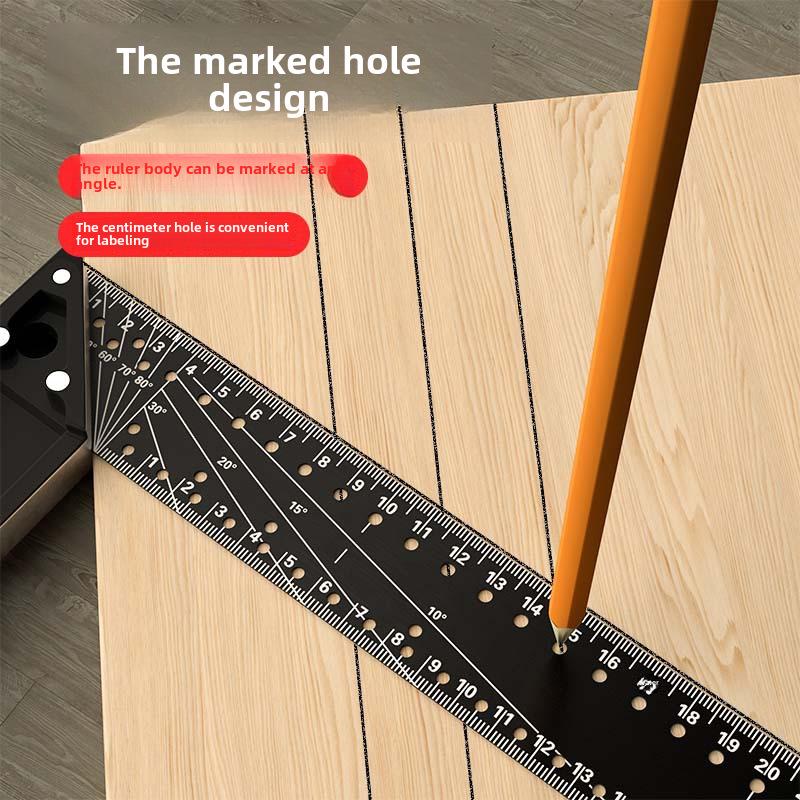High-precision 90-degree Hole Angle Ruler for Woodworking, Industrial-Grade.