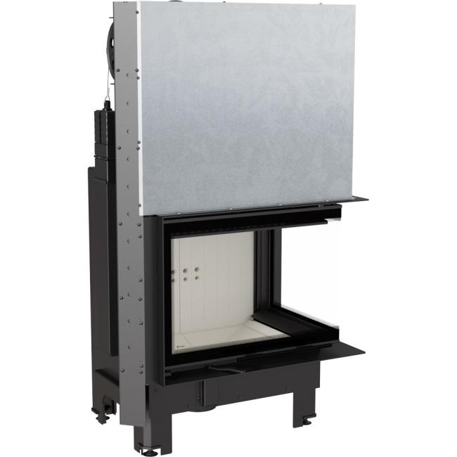 Steel fireplace KRATKI MBZ right 13 kW Ø 200 Lift-up self closing door