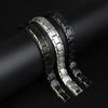 Mens Titanium Steel Geometric Bracelet With Magnetic Clasp Original Design Black Gold Tone FCM001