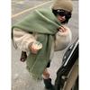 Autumn and Winter New Mohair Soft and Fluffy Solid Color Scarf for Women's Winter Versatile Imitation Cashmere Thick Warm Shawl