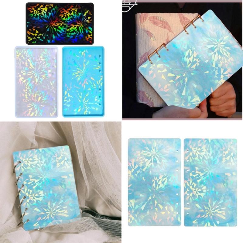 Holographic Light and Shadow Notebook Cover Decorative Silicone Mold Mirror AB Surface Jewelry DIY Handmade Tool