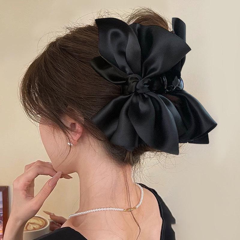 

Large Acrylic Bow Hair Clip for Thick Hair - Elegant Autumn/Winter Accessory