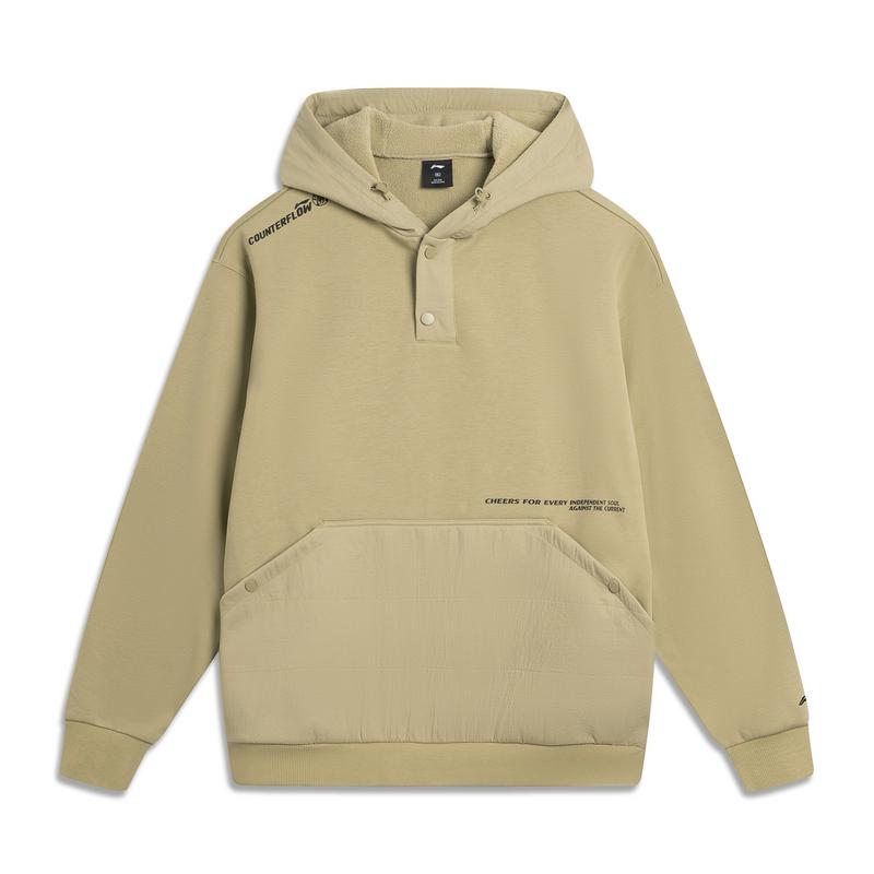 

Li Ning Outdoor CF Влагоотводящий флис Теплый Антистатический Свободный худи-пуловер Унисекс худи AWDV927-1