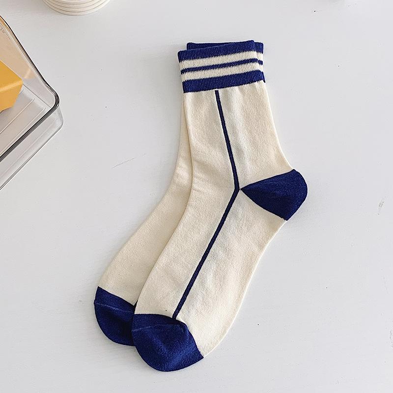 

Женские весенне-осенние новые хлопковые носки в рубчик с буквенным принтом 1 pair