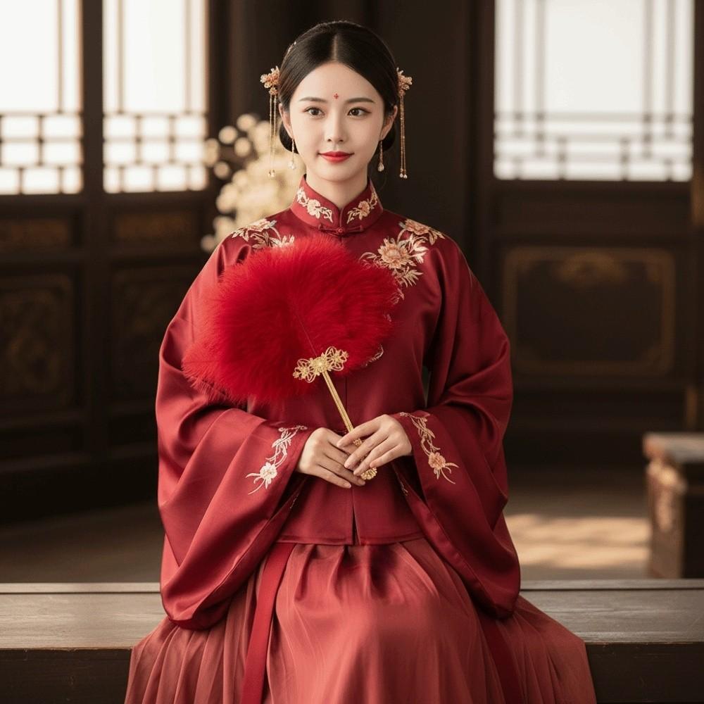 Dance Performance Feather Fan Cosplay Props Cheongsam Dance Props  Wedding Accessories