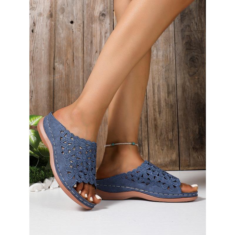 Summer New Wedge Slippers Women's 2025 Plus Size Platform Cutout Sandals