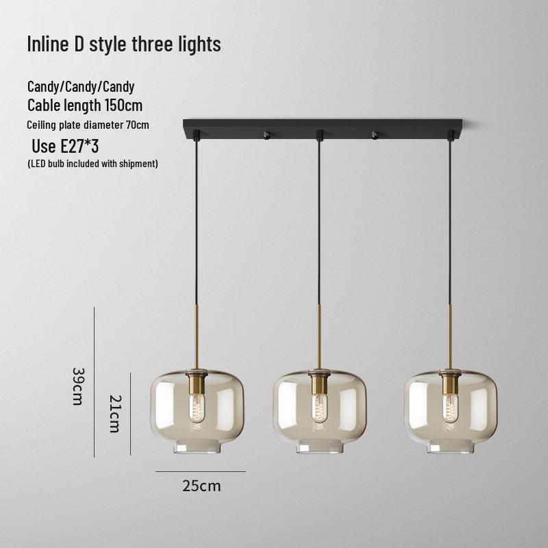 Nordic Industrial Glass Pendant Light for Cafe/Bar