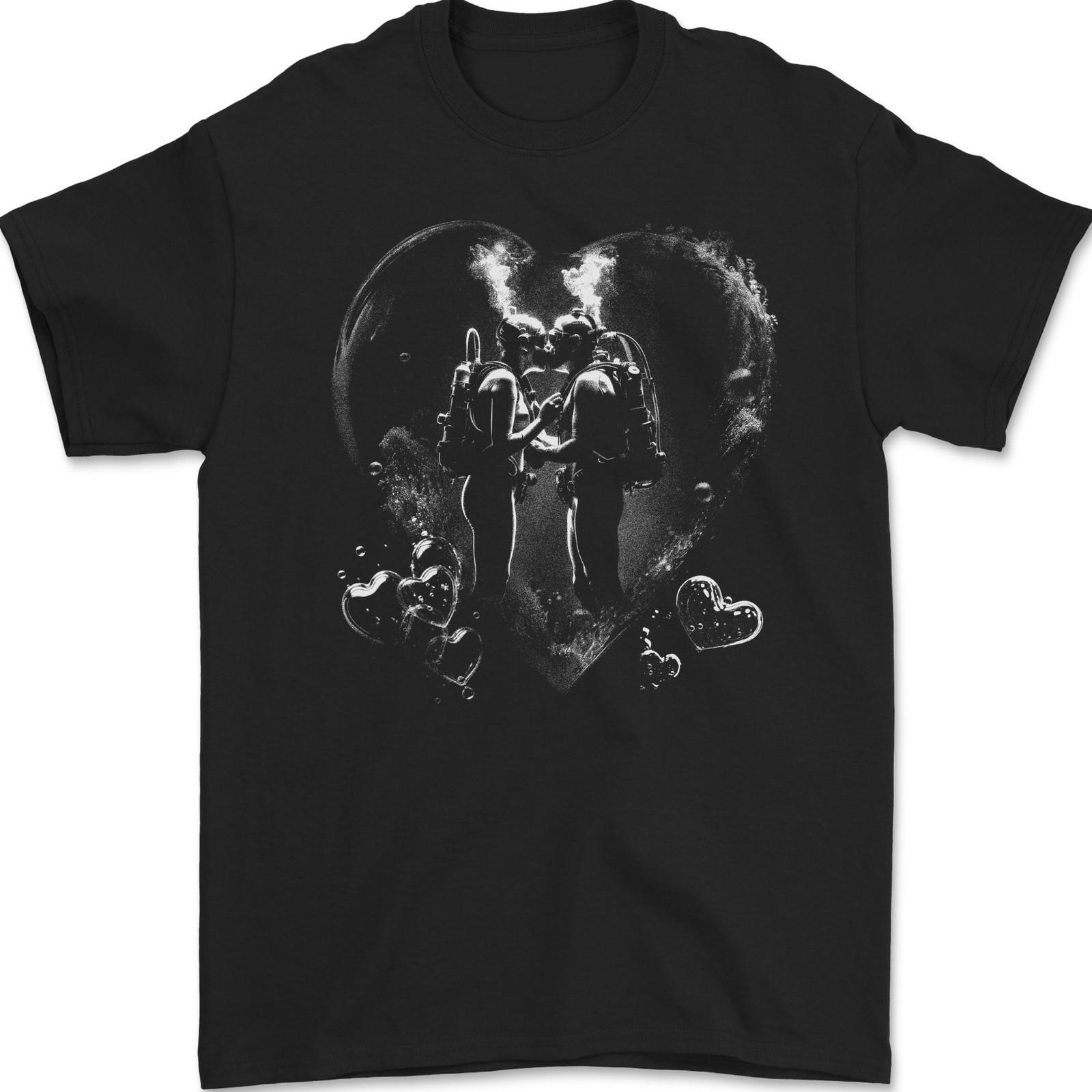 Scuba Diving Love Diver Valentines Day Mens Gildan Cotton T-Shirt S