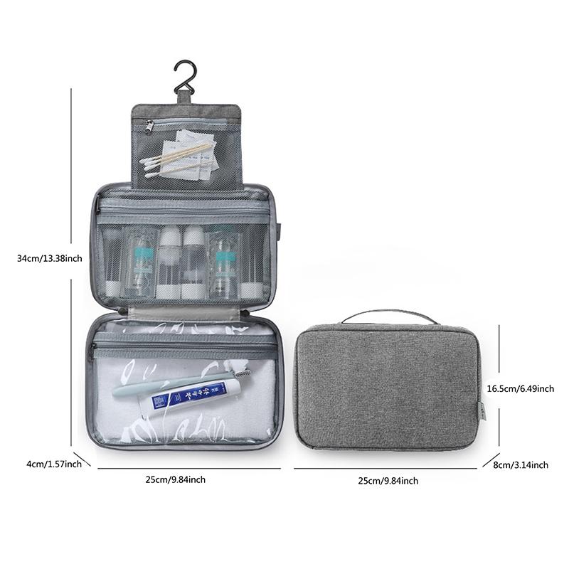 Podróżna wodoodporna składana kosmetyczka do oddzielania rzeczy suchych i mokrych, kosmetyczka o dużej pojemności