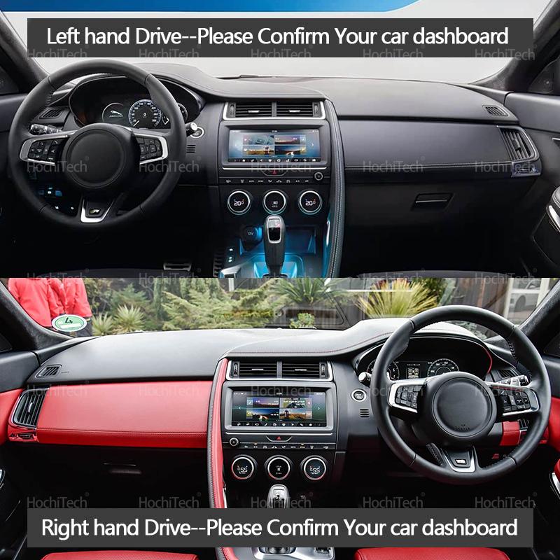 Auto Armaturenbrettmatte Schwarz/Braun Leder Armaturenbrett Abdeckung Wildleder Leder Armaturenbrett Matte Polster Sonnenschutz Zubehör für Jaguar E-PACE 2017-2020