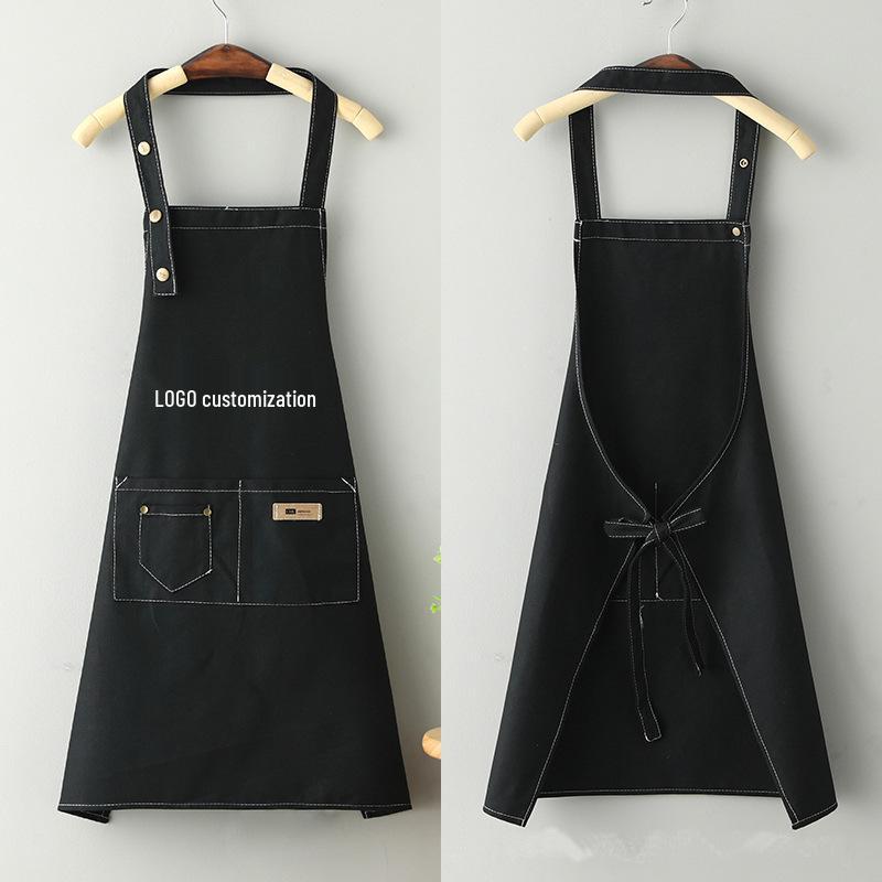 Stain-Proof Canvas Apron with Custom Logo for Western Restaurants, Hot Pot Establishments, and Milk Tea Shops