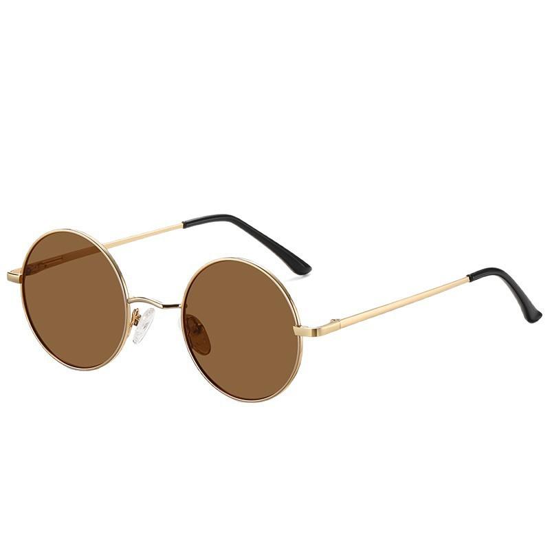 Vintage Round Frame Polarized Sunglasses Men Women UV400 Metal Full Rim Sun Glasses Driving Outdoor Sports Fashion