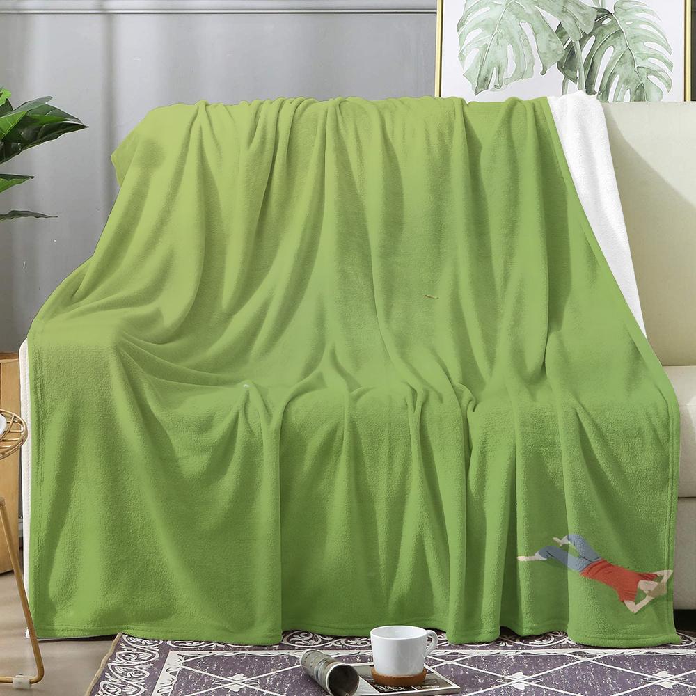 Abstract Creative Alone Girl Throw Soft Flannel Throw Summer AC Blanket Lightweight Cool Nap Blanket for Sofa Bed Couch Travel 75x90cm