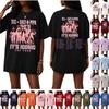 Women's Fashion Casual Letter Print Short Sleeve T-Shirt for Daily Wear