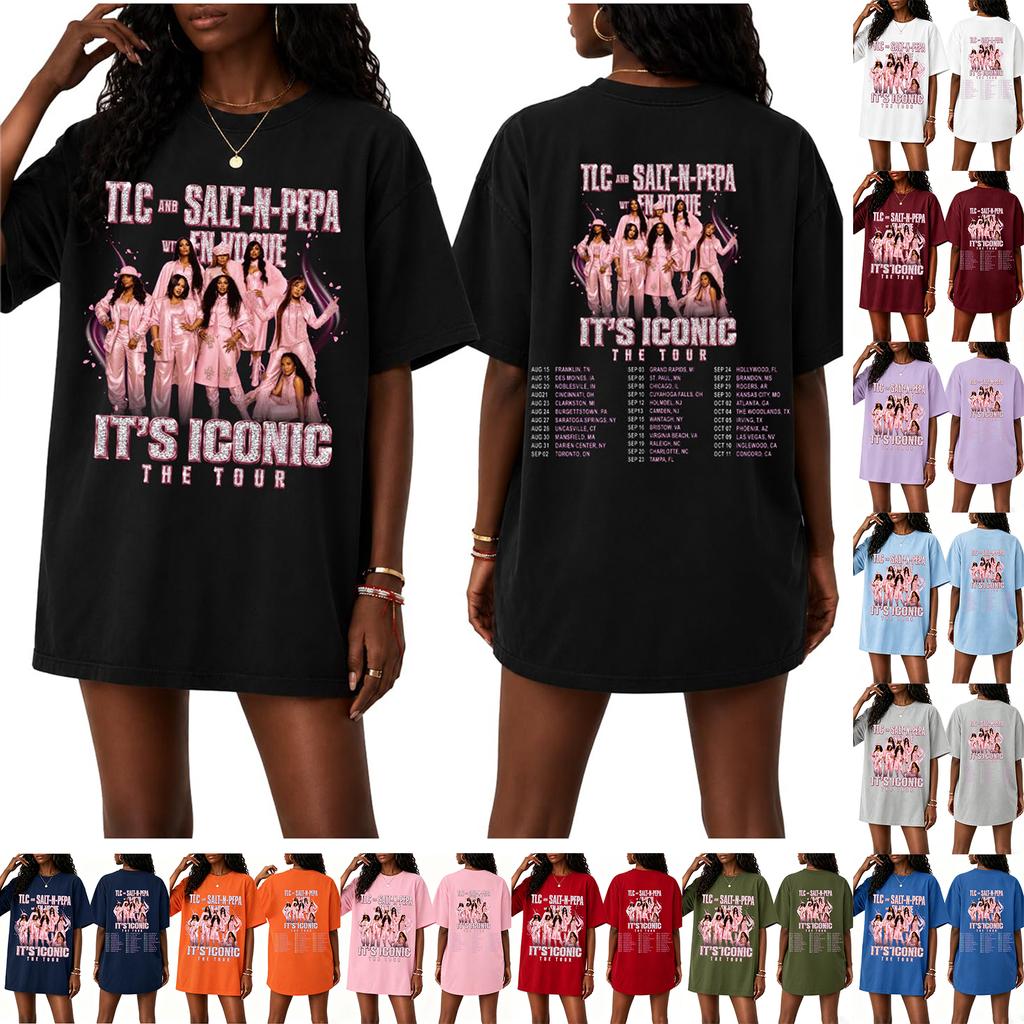 Women's Fashion Casual Letter Print Short Sleeve T-Shirt for Daily Wear