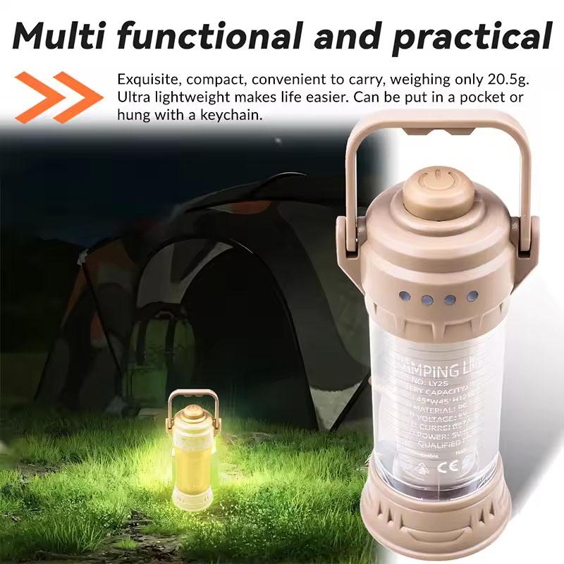 Outdoor Tent Night Light LED Camping Lantern Flashlight Rechargeable Bright Portable Light 6 Lighting Modes Waterproof with Hook