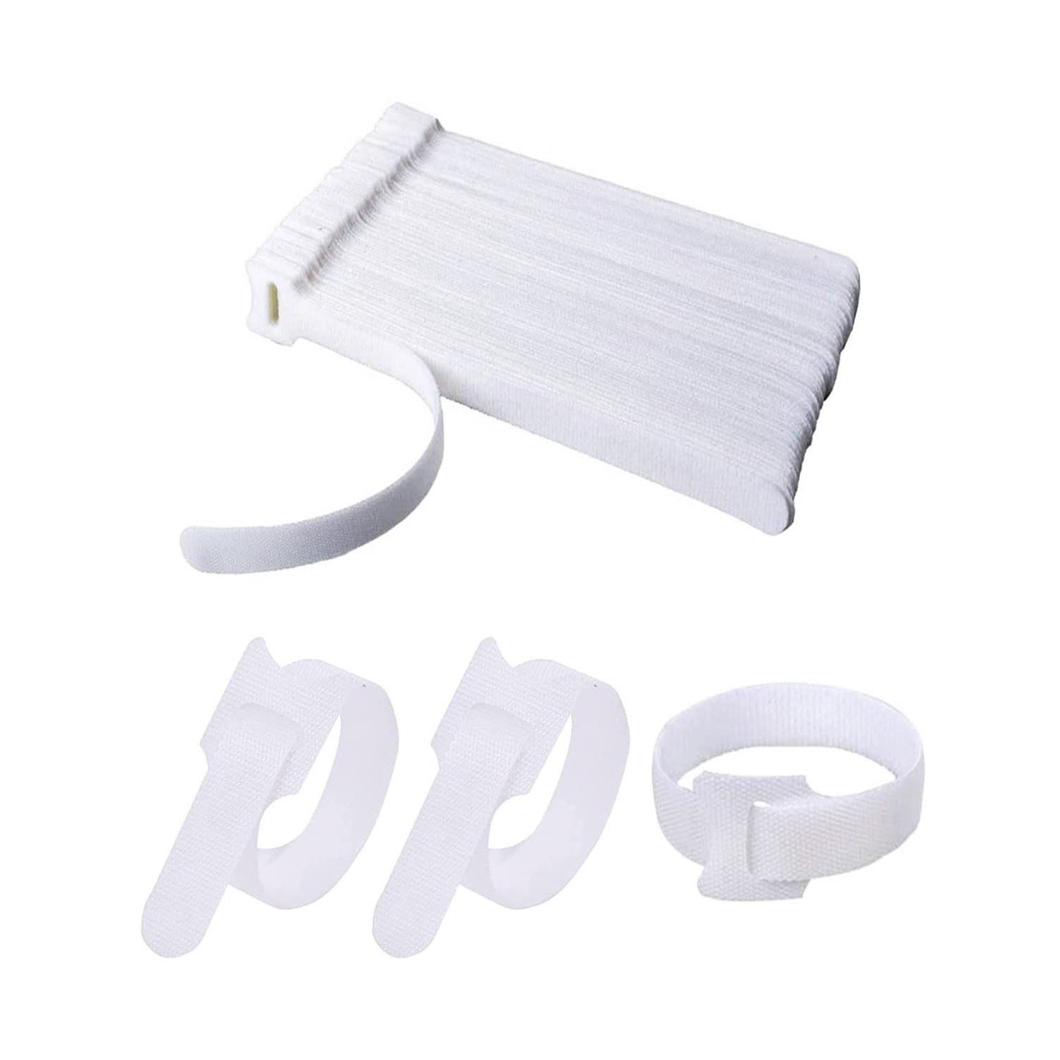 

LIKENNY (50 pieces) cable band tie magic tape nylon material storage cord wiring bundling reusable 15CM (white)