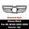 Diamond GT Style Frontklappengrill Rennstoßstangen-Grill für Mercedes Benz ML W164 2005-2011 wie ML350 ML300 ML500 ML550 Tuning