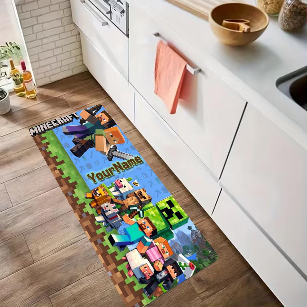 Minecraft Customize Your Name Kitchen Rug Runner Rug Laundry Mat Hallway Entryway The Best Gift Choice