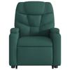 Massage Recliner with Rising Function Dark Green Fabric