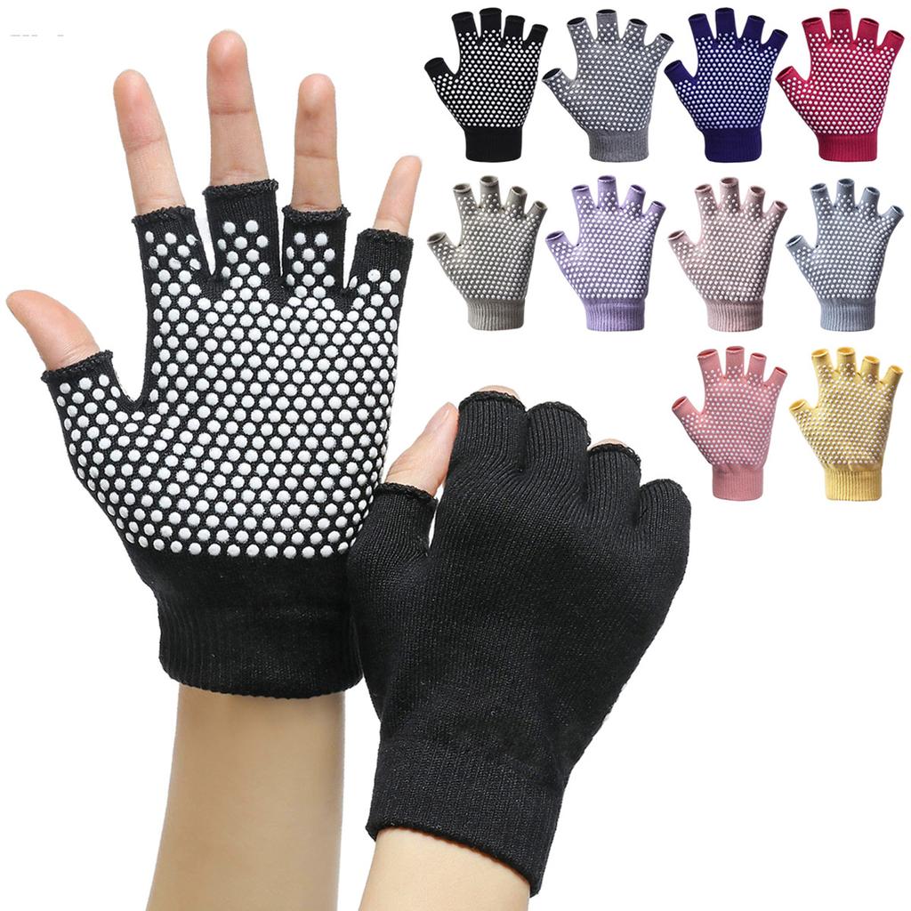1Pair Warm Anti-slip Yoga Gloves Women Men Half-finger Gloves Pilates Indoor Dance Fitness Training Open-fingered Gloves