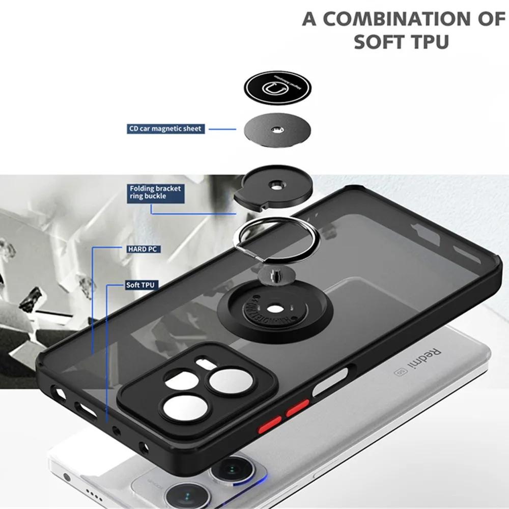 With Ring Holder Case For Xiaomi Redmi Note 12 11 12s 10s 10 9 8 Pro 10C 12C 5G Magnetic Cover For Redmi Note 12 Pro Plus Cases