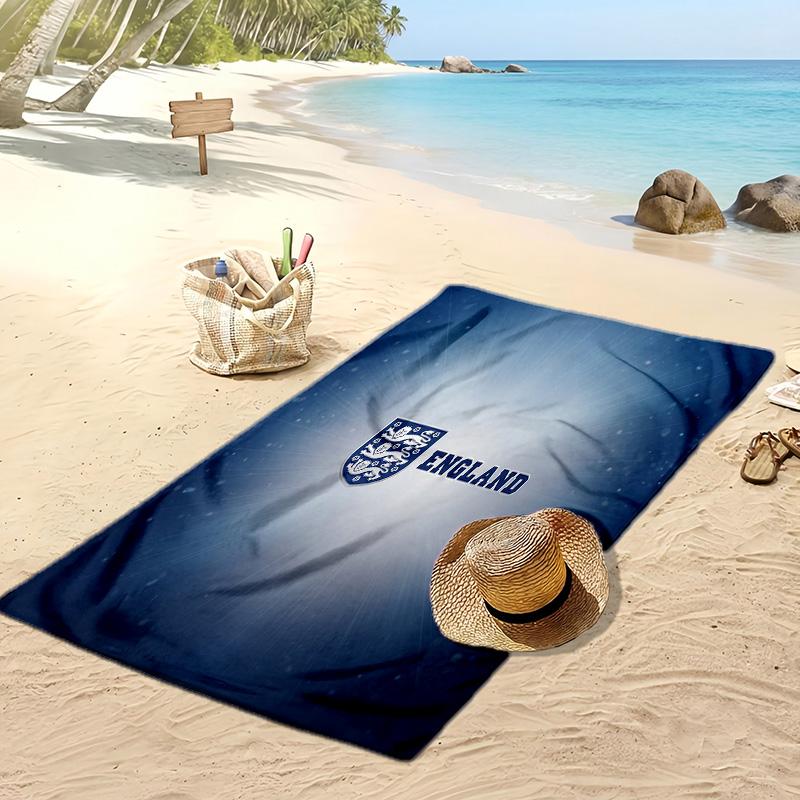 England Fußball Print Strandtuch Schnelltrocknend Super Saugfähig Weiches Badetuch für Schwimmen Strand Reisen Fan Souvenir Geschenk