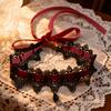 Elegant Black Lace Bowkot Choker Necklace Gothic Choker Short Chain Necklace Jewelry