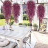 UV Resistant Fake Flowers Vine Design Golden Bell Willow Plastic Fake Plant  Parties Decor