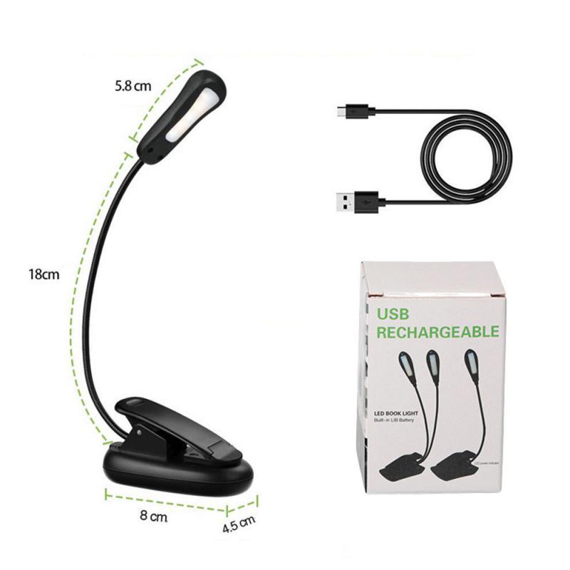 Adjustable LED Book Lamp Portable Mini Eye Protection Reading Light Clip- Table Lamp Battery Powered Study Reading Table Lamp