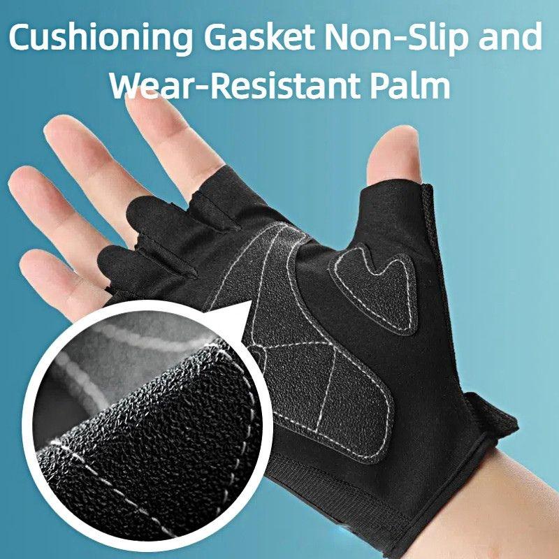 Half Finger Cycling Riding Gloves for Men Waterproof Breathable Protective Anti-Slip Gloves for Outdoor Sports Camping