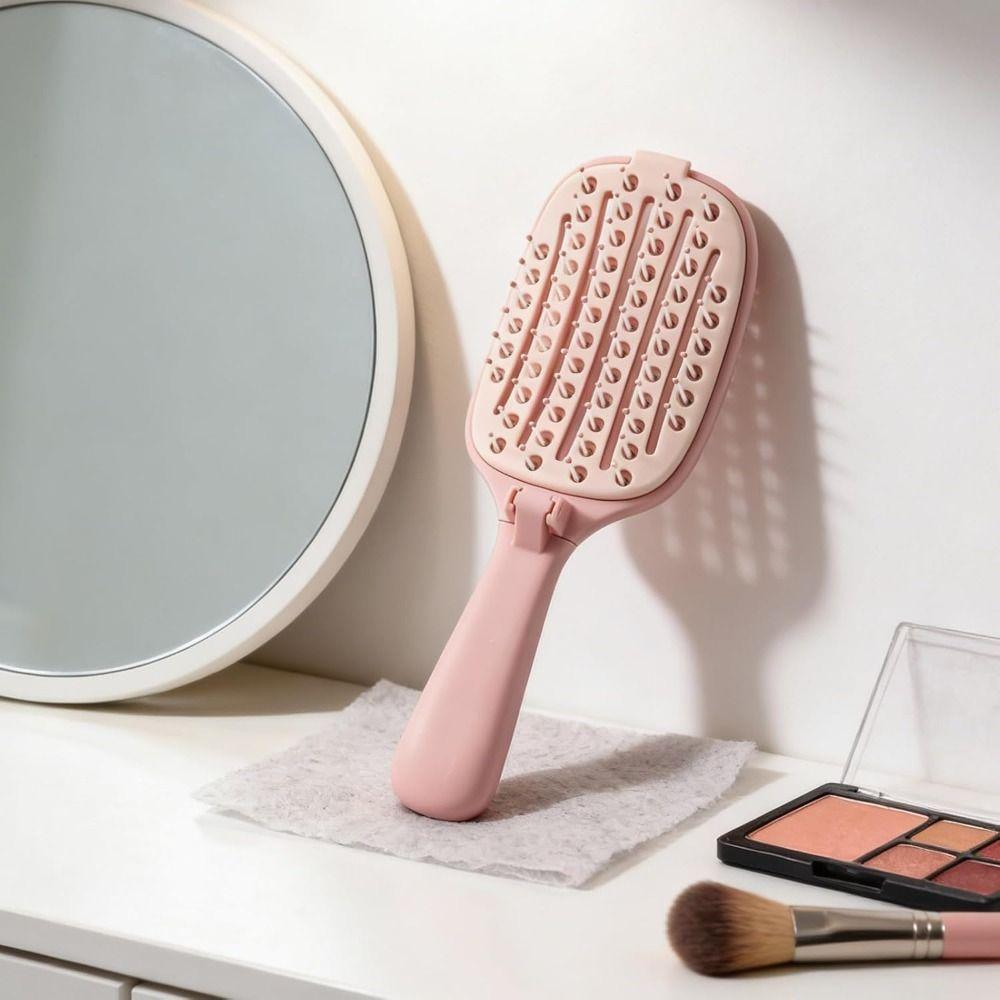 Foldable Self-cleaning Hair Brush Portable Salon Hair Massage Scalp Comb Air Cushion Comb