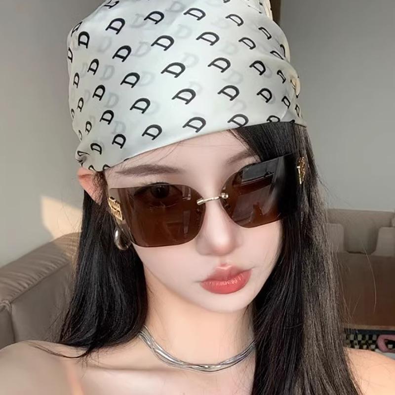 1PC New High end Sunglasses Frameless Curved Integrated Sunglasses for Eye Protection and Sunscreen