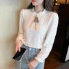 Women's Autumn/Winter Lace Half-High Neck Shirt with Velvet - 2023 Trendy Innerwear Fashion Top