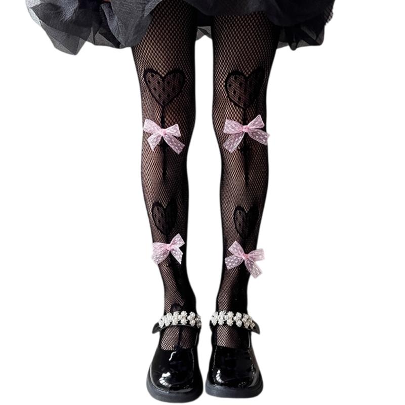 Patterned Tights Fishnet Stockings Summer Bowknot Sheer Pantyhose Tights S