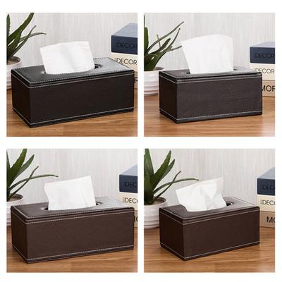 Household Faux Leather Tissue Box Storage Case Hotel Restaurant Paper Dispenser