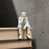 3D Printed Thinker Figurine, Small Upset Clown Shelf Sitter for Living Room Bookshelf Office Desktop Decor