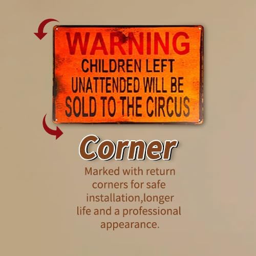 dingleiever-TIN Sign Warning Children Circus Metal Decor Art Kitchen Store Ranch Bar