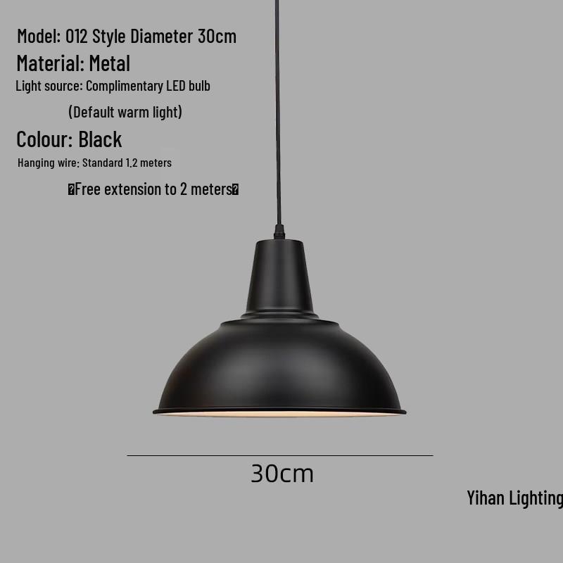 Modern Nordic Single-Head Pendant Light for Hotels, Bars, and Restaurants - Industrial Retro Style Lampshade.