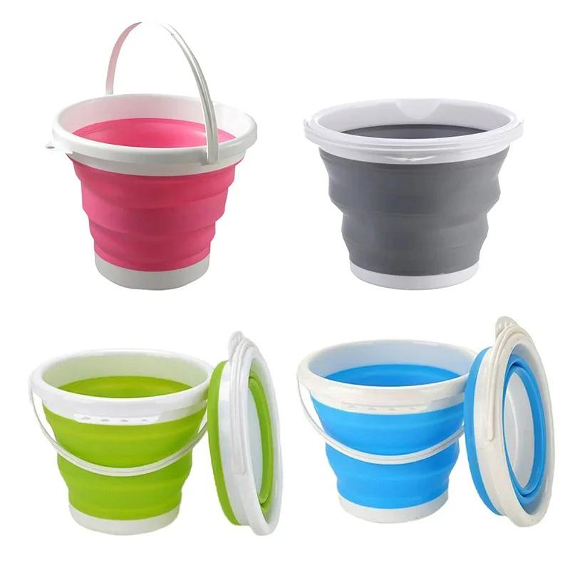 3/5/10L Collapsible Bucket Portable Folding Water Bucket Car Washing Fishing Bucket Household Plastic Travel Outdoor Camping