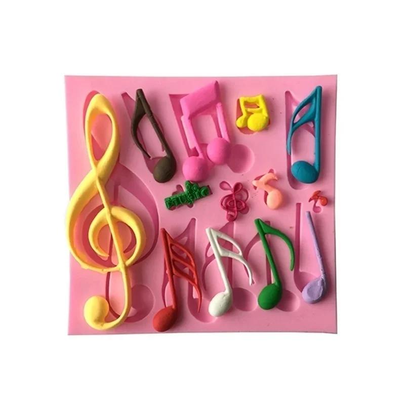 New Music Symbol Shape Silicone Molds Musical Fondant Cake Decorating Tools Polymer Clay Moulds Wholesale