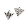 DIY Alloy Jewelry Accessories: 16 Antique Silver Horus Eye Pendants Set