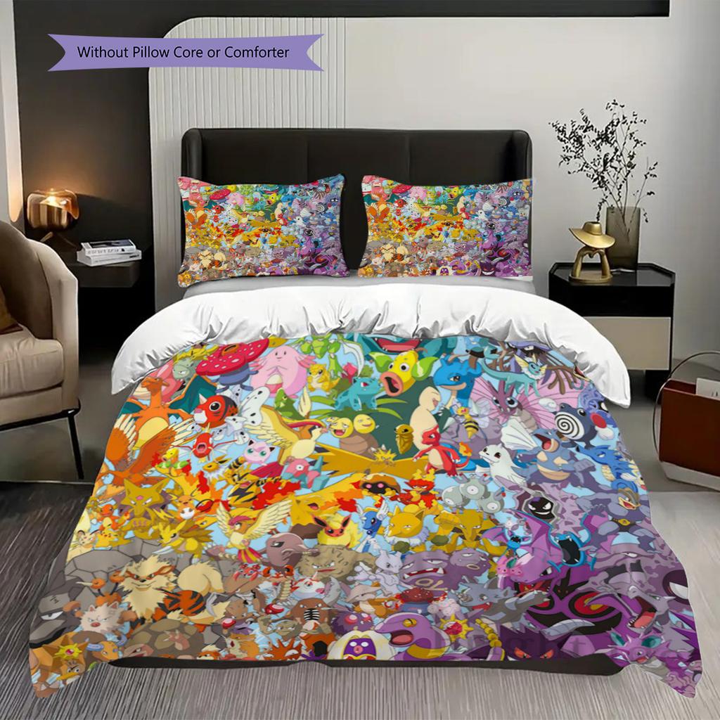 Pokemon Adventure Vibrant Set Threepiece Set 1 Duvet Cover 2 Pillowcase Without Core Christmas Birthday Gift Duvet Cover And Pillowcase