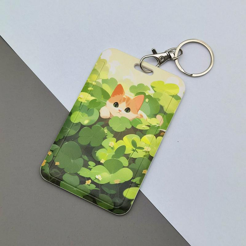 Ins Style Flower Butterfly Card Holder Student Bus Subway Card Meal ID Holders Protection Case Pick-up Card Anti-lost Hard Shell