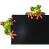 Computer Decorations Screen Ornaments,3D Creative Green Frog Statues and Sculptures,Funny & Cute Frog Figurine 2Pcs (Front + Side)
